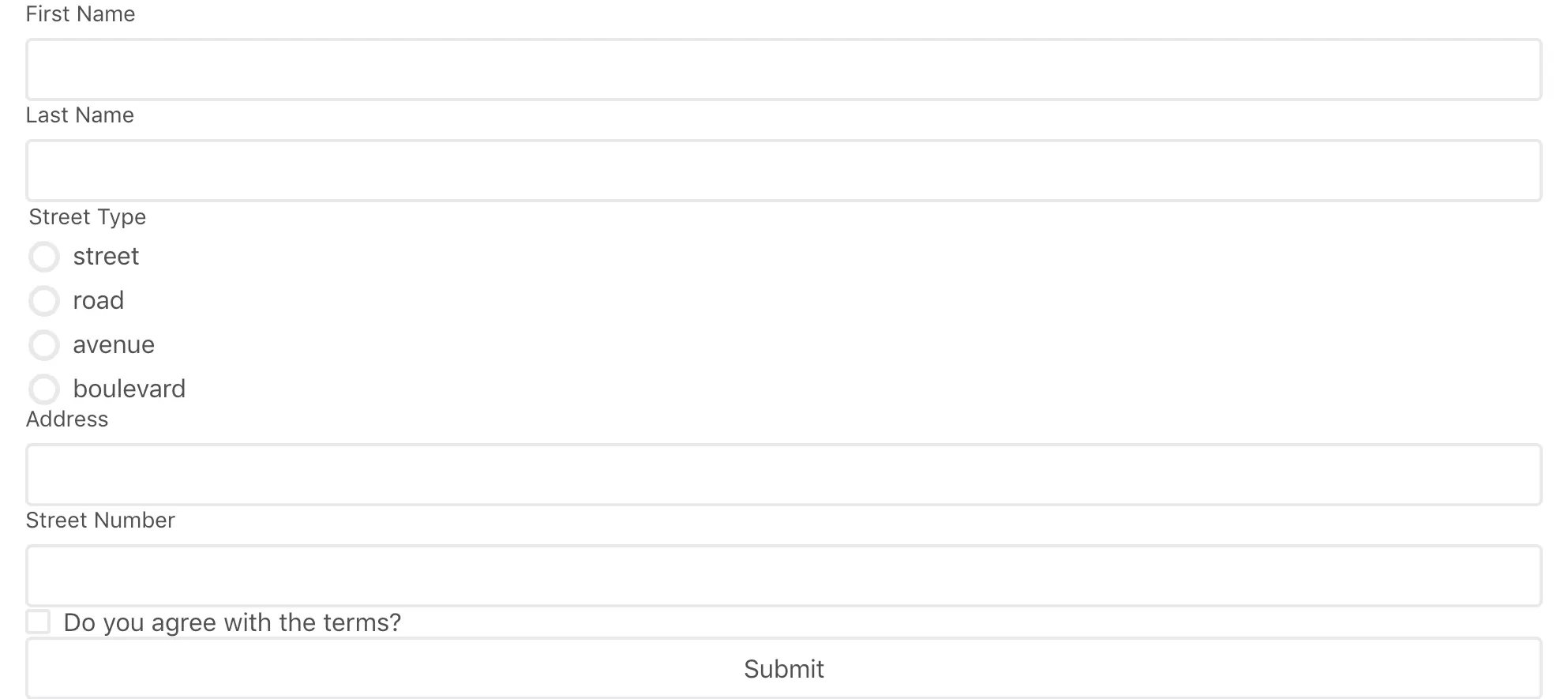 Store Form